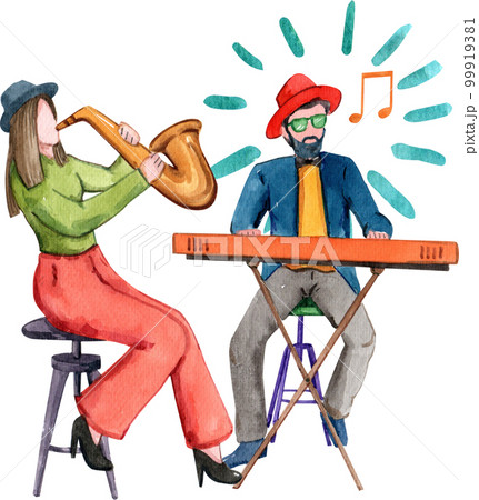 Music watercolor png element,intrument,character Music watercolor png element,intrument,character 99919381