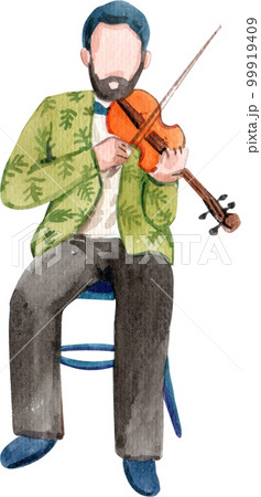 Music watercolor png element,intrument,character 99919409