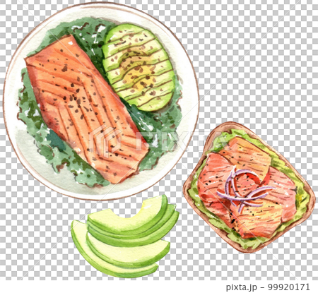 Avocado watercolor png element 99920171