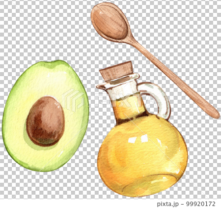 Avocado watercolor png element 99920172