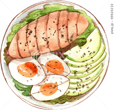 Avocado watercolor png element Avocado watercolor png element 99920210