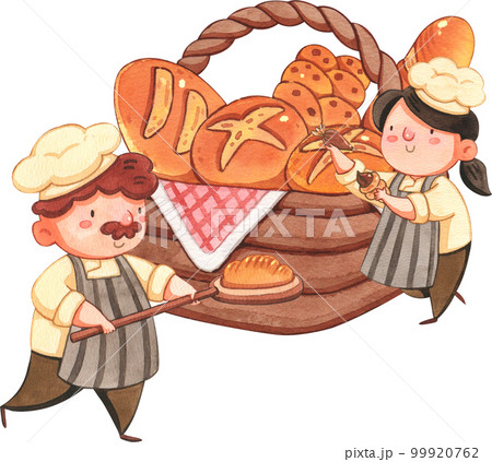 Bake bakery watercolor png element 99920762
