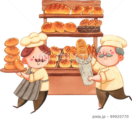 Bake bakery watercolor png element 99920770