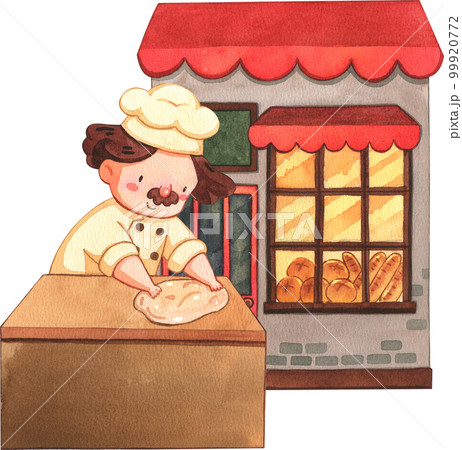 Bake bakery watercolor png element 99920772