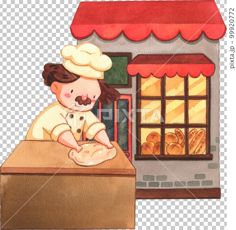 Bake bakery watercolor png element 99920772