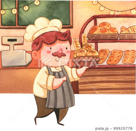 Bake bakery watercolor png element 99920776