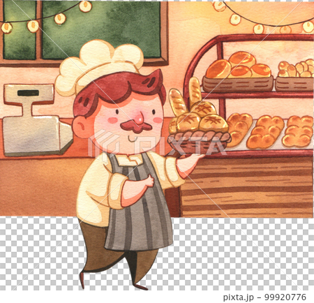Bake bakery watercolor png element 99920776