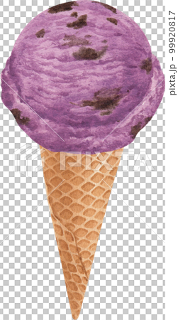 Ice cream scoop watercolor png element 99920817