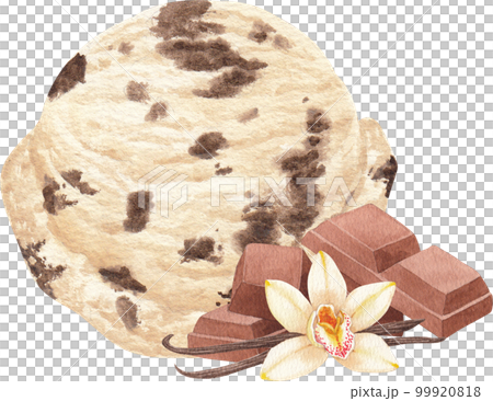 Ice cream scoop watercolor png element 99920818