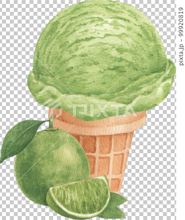Ice cream scoop watercolor png element 99920819
