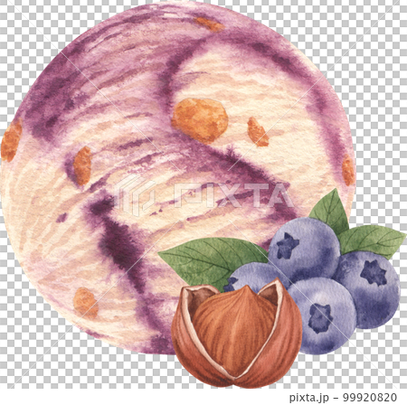 Ice cream scoop watercolor png element 99920820