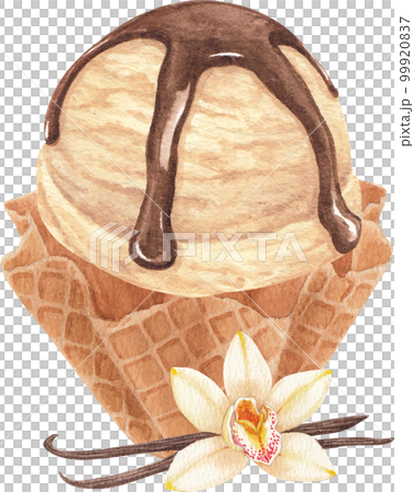 Ice cream scoop watercolor png element 99920837