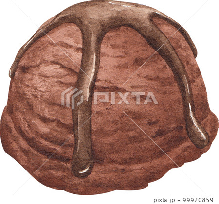 Ice cream scoop watercolor png element 99920859