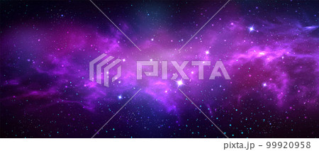 Space background with realistic nebula and shining stars. Magic colorful galaxy with stardust 99920958