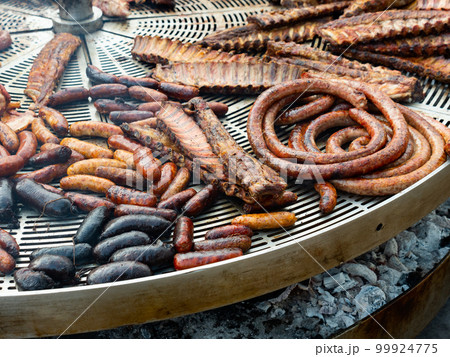 Grilled at a Spanish street party Grilled at a Spanish street party 99924775