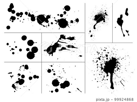 垂らした黒いインクの8点セット 垂らした黒いインクの8点セット 99924868
