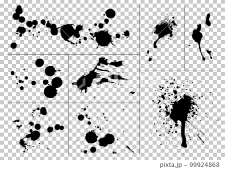 垂らした黒いインクの8点セット 垂らした黒いインクの8点セット 99924868