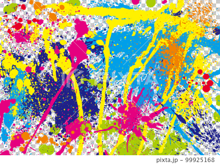 白い背景にカラフルな絵の具を飛び散らせた縦型背景 99925168