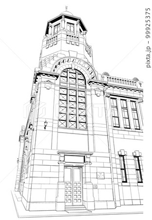 漫画風ペン画イラスト　西洋風_外観 99925375