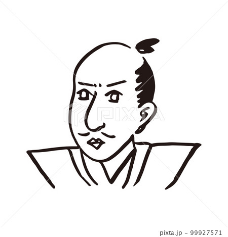織田信長のゆるい線画イラスト 織田信長のゆるい線画イラスト 99927571