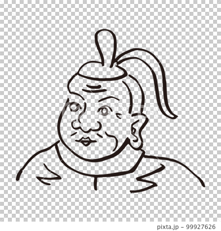 Loose line drawing illustration of Ieyasu Tokugawa 99927626