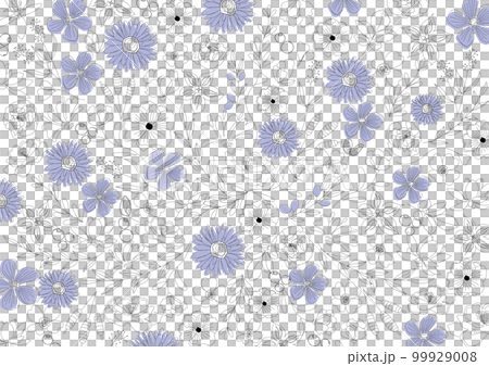 Flower simple, line drawing, natural botanical background material with beautiful line drawing 99929008