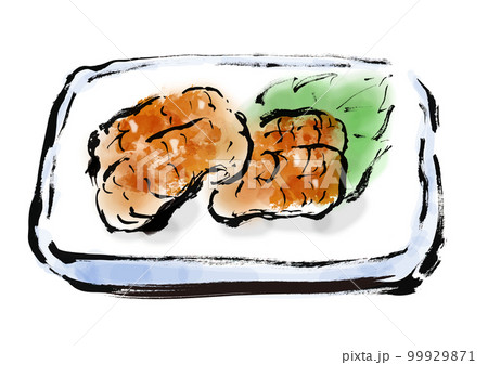 鱧の照り焼き手描き和風イラスト素材 99929871