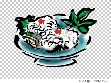 星鰻水煮手繪日式插畫素材 99929872