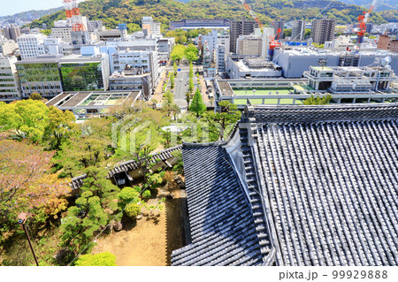 高知城天守閣からの城下と高知市街眺望 高知城天守閣からの城下と高知市街眺望 99929888