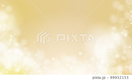 キラキラ輝くゴールド色の丸ボケ背景イラスト キラキラ輝くゴールド色の丸ボケ背景イラスト 99932153