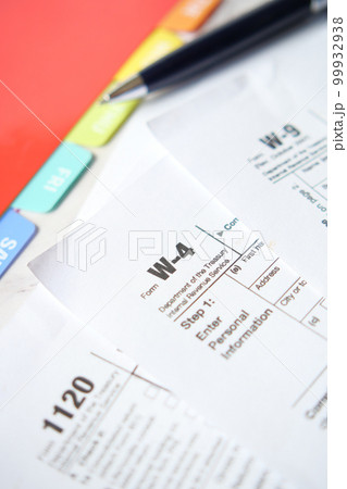 many US tax form on table  99932938