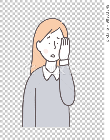 Illustration of a worried woman 99933548