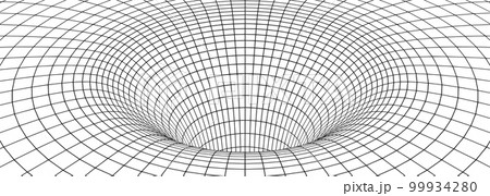 Black hole, wormhole, wireframe grid of tunnel 99934280