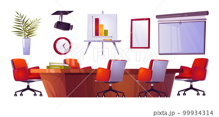 Empty office meeting boardroom vector interior set 99934314