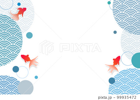 和柄 暑中見舞い 水彩 背景 和柄 暑中見舞い 水彩 背景 99935472