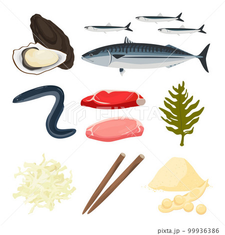 亜鉛を含む食品のベクターイラスト。 亜鉛を含む食品のベクターイラスト。 99936386