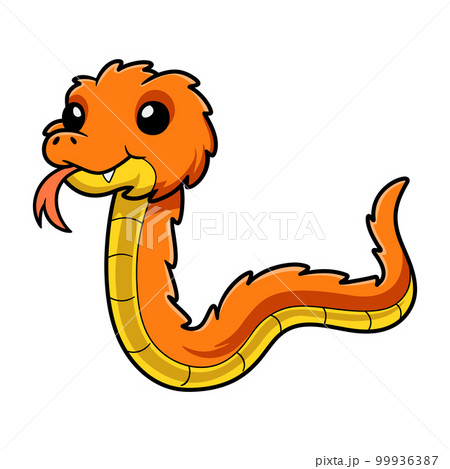 Cute orange spiny bush viper cartoon Cute orange spiny bush viper cartoon 99936387