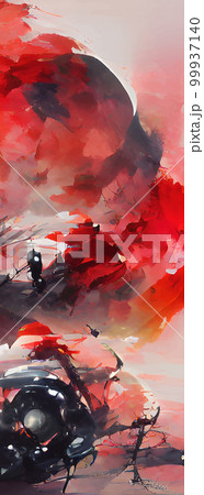 Black red ink brush stroke background. Japanese style. Black red ink brush stroke background. Japanese style. 99937140