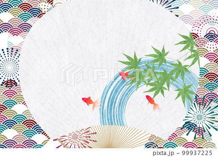 花火 暑中見舞い 水彩 背景 花火 暑中見舞い 水彩 背景 99937225