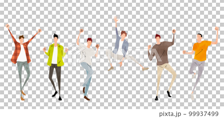 Vector illustration material: men who rejoice, men who rejoice, person set 99937499