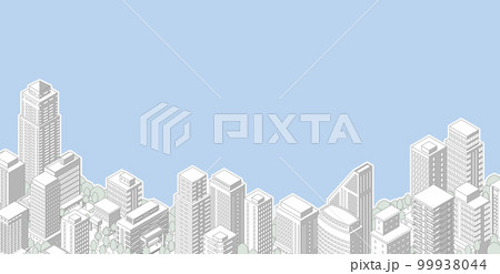 都市の全景ベクターイラスト. 街並み. 都市の全景ベクターイラスト. 街並み. 99938044