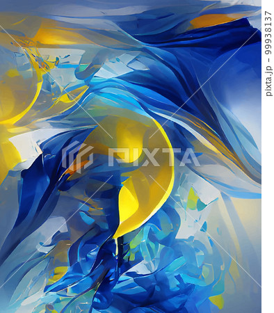 Abstract background modern futuristic graphic. Yellow, Gold, Blue background. 99938137