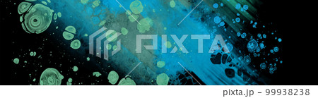 Modern blue flow background on black. Liquid shape in color banner. 99938238