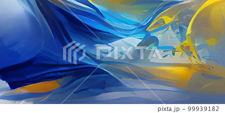Abstract background modern futuristic graphic. Yellow, Gold, Blue background. 99939182