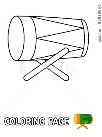 Coloring page with Drum  for kids 99939991