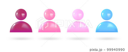 Group of color people isolated on white background. 3d vector illustration Group of color people isolated on white background. 3d vector illustration 99940990