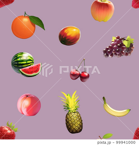 シームレスなフルーツのイラスト シームレスなフルーツのイラスト 99941000