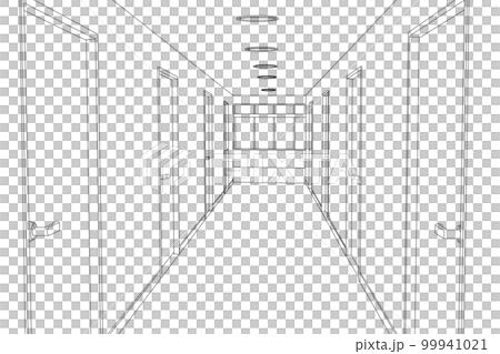 建物の通路白黒 99941021