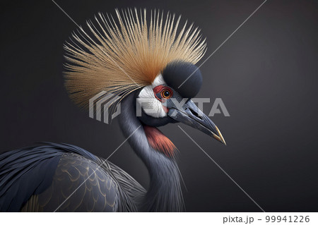 Crowned crane close-up. Generative AI. Crowned crane close-up. Generative AI. 99941226