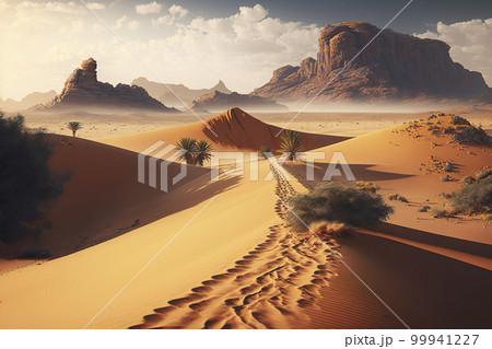 Desert landscape. Generative AI. 99941227